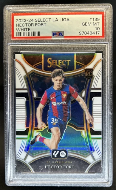 2023-24 Panini Select La Liga Hector Fort RC White Prizm Mezzanine #/20 PSA 10