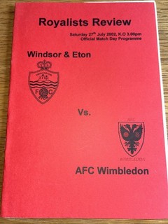 Windsor & Eton V AFC Wimbledon Friendly 2002