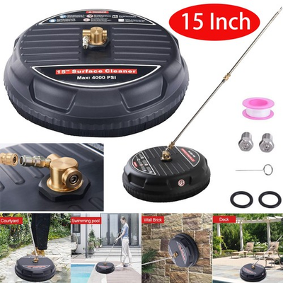 #ad 15quot; Pressure Washer Surface Cleaner Power Washer Attachment with Extension Wands $39.98