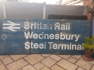 Genuine British Rail Sign Wednesbury Steel Terminal suit Museum Bar Mancave