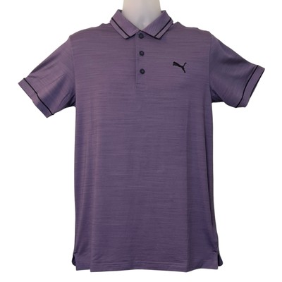 PUMA Cloudspun Monarch Golf Polo Purple Charcoal Small 50 UPF Classic Soft NEW