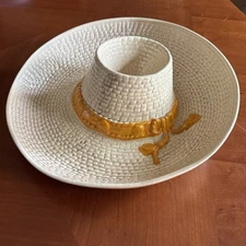 Vintage Whittier Ware Sombrero Party Server Hat Chip Dip Bowl WPO-86 USA 12 1/2”