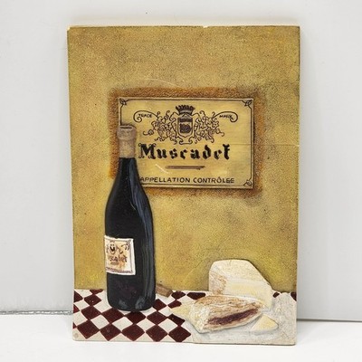 Retro Muscadet Appellation Contrôlée 3D Wall Plaque Chalkware Kitchen Decor...