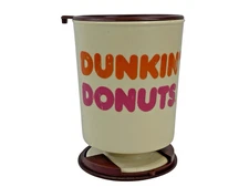 VTG Whirley Dunkin Donuts Plastic Travel Mug w/ Lid & Dashboard Base – 1980s USA