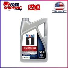 Mobil 1 High Mileage Full Synthetic Motor Oil 5W-30, 5 Quart