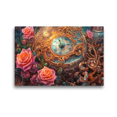 Premium Textil-Leinwand 45x30cm quer Drei Rosen | Wandbild, HD-Bild auf Keilrahm