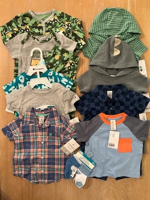 Carter's, Champion, H&M Infant Boys Clothing Lot of 11 Size 6, 6-9, 6-12 Months