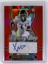 2025 Panini Prizm Draft Picks Xzavier Henderson Signing Day Auto Red Prizm /399