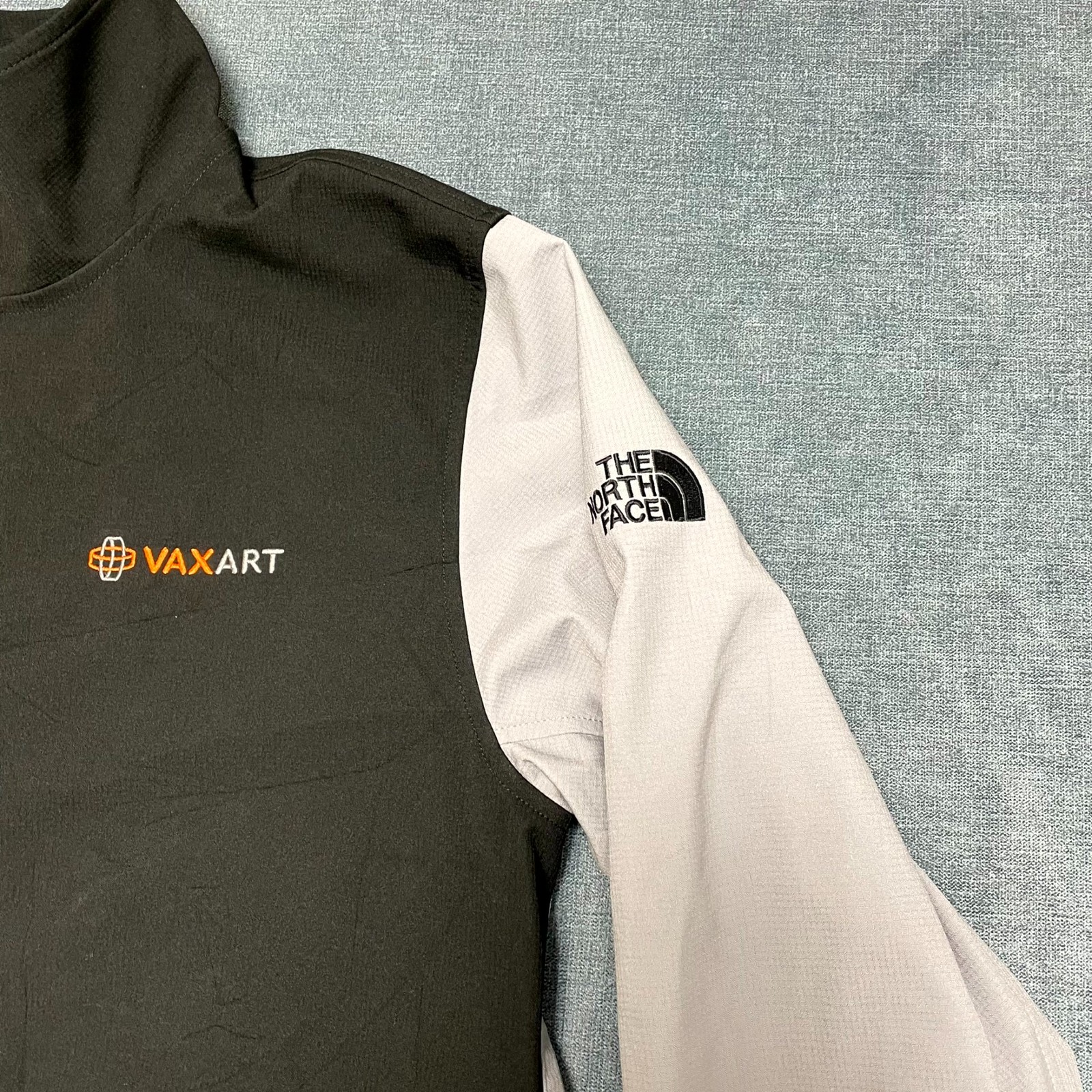 The North Face Vaxart Jacket Mens M Black Gray Full Zip Mock Neck Outdoor Winter thumbnail 3