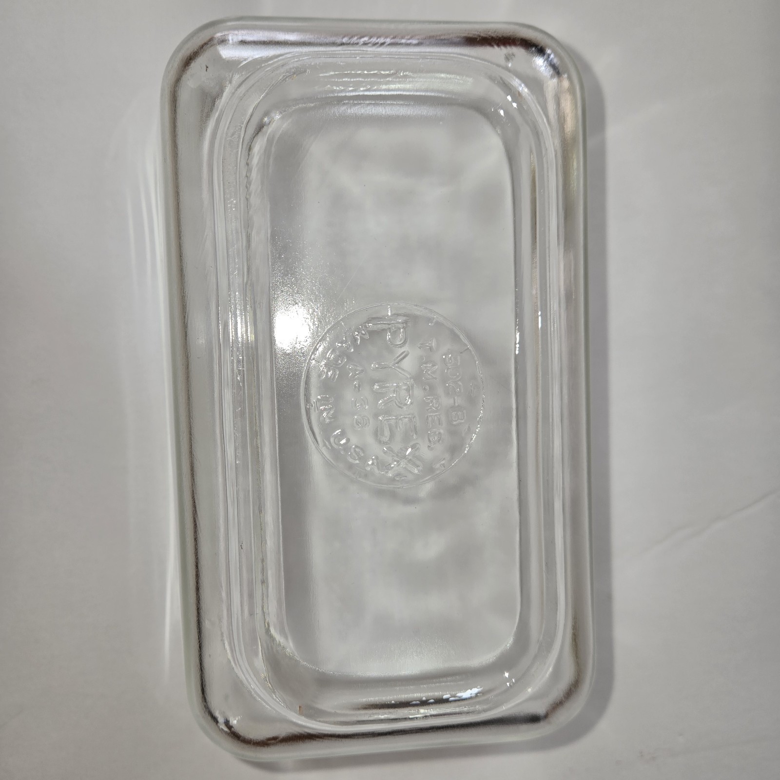 Clear Pyrex 502-B A36 Refrigerator DISH & LID T.M. USA
