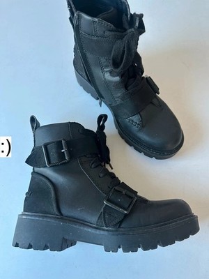 UGG Boots Ankle Schwarz 4 Damen Luxus Biker Style Zip On Ankle