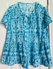 Terra & Sky Women's 2X (20W-22W) Tie Dye Shirt Bojo