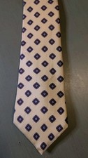 Vintage Christian Dior 1980s Silk Tie Geometric Medalion Woven Italy Made In USA
