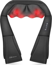 Shiatsu Neck and Shoulder Massager - Back Massager with Heat, Deep Kneading Elec