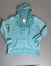 Old Navy Women's Blue Cotton Knit Pullover Hoodie Drawstring Pockets L