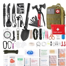 Survival Kit 256 in 1, First Aid Kit Survival Gear Tools Trauma Kit with Molle