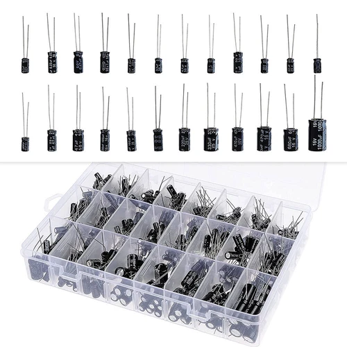 500x 24 Types Elektrolyt Kondensatoren Elkos Capacitors Sortiment 0,1-1000UF Set - Bild 11 von 12