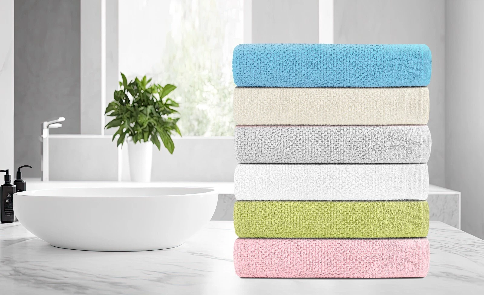 Dan River 24 Piece Popcorn Cotton Bath Towel Set