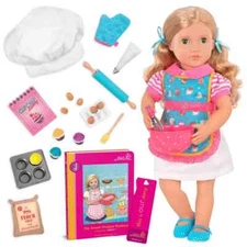 Our Generation 18" Posable Baking Doll with Storybook & Accessories - Jenny
