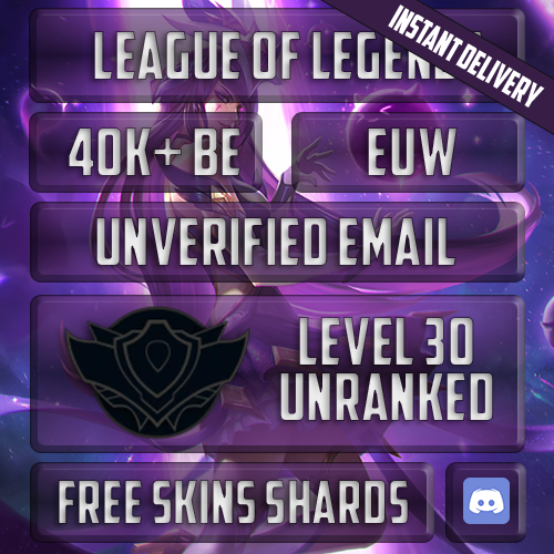 EUW League of Legends Account 40,000+ IP Level 30 Smurf