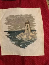 LIGHTHOUSE counted cross Stitch COMPLETED FINISHED