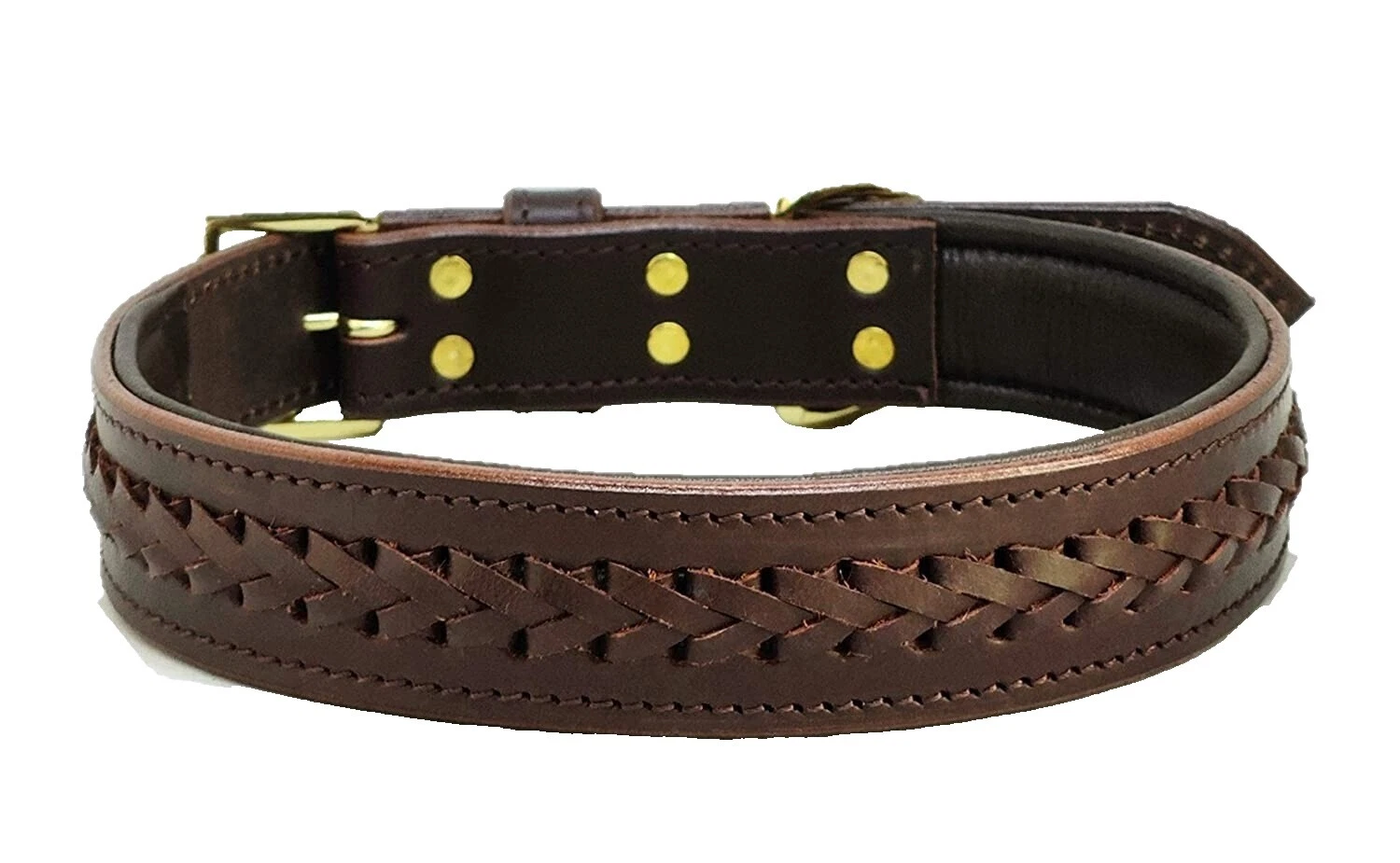 Leather Braided Collar Dog Collars