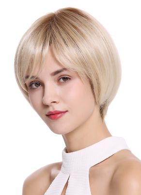 WIG ME UP Perücke Damenperücke Monofilament handgeknüpft kurz glatt Blond Mix