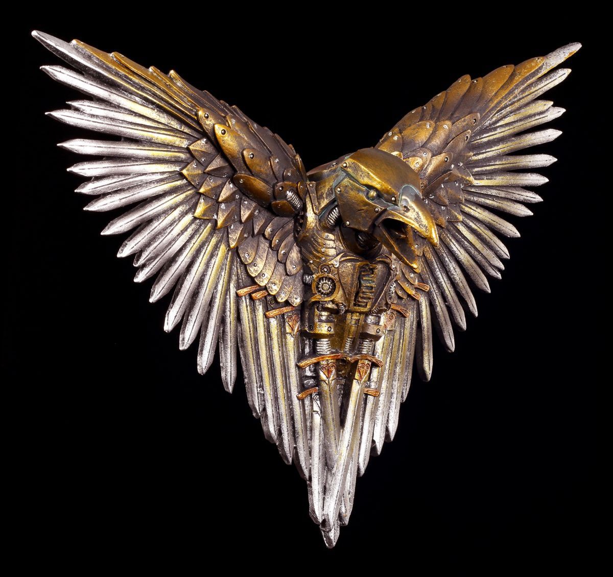 Wall Relief Steampunk Raven - Blade RAVEN - Gothic Wall Decoration Bird Robot