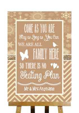 Brown Winter Christmas Sit Anywhere No Seating Plan Personalised Wedding Sign