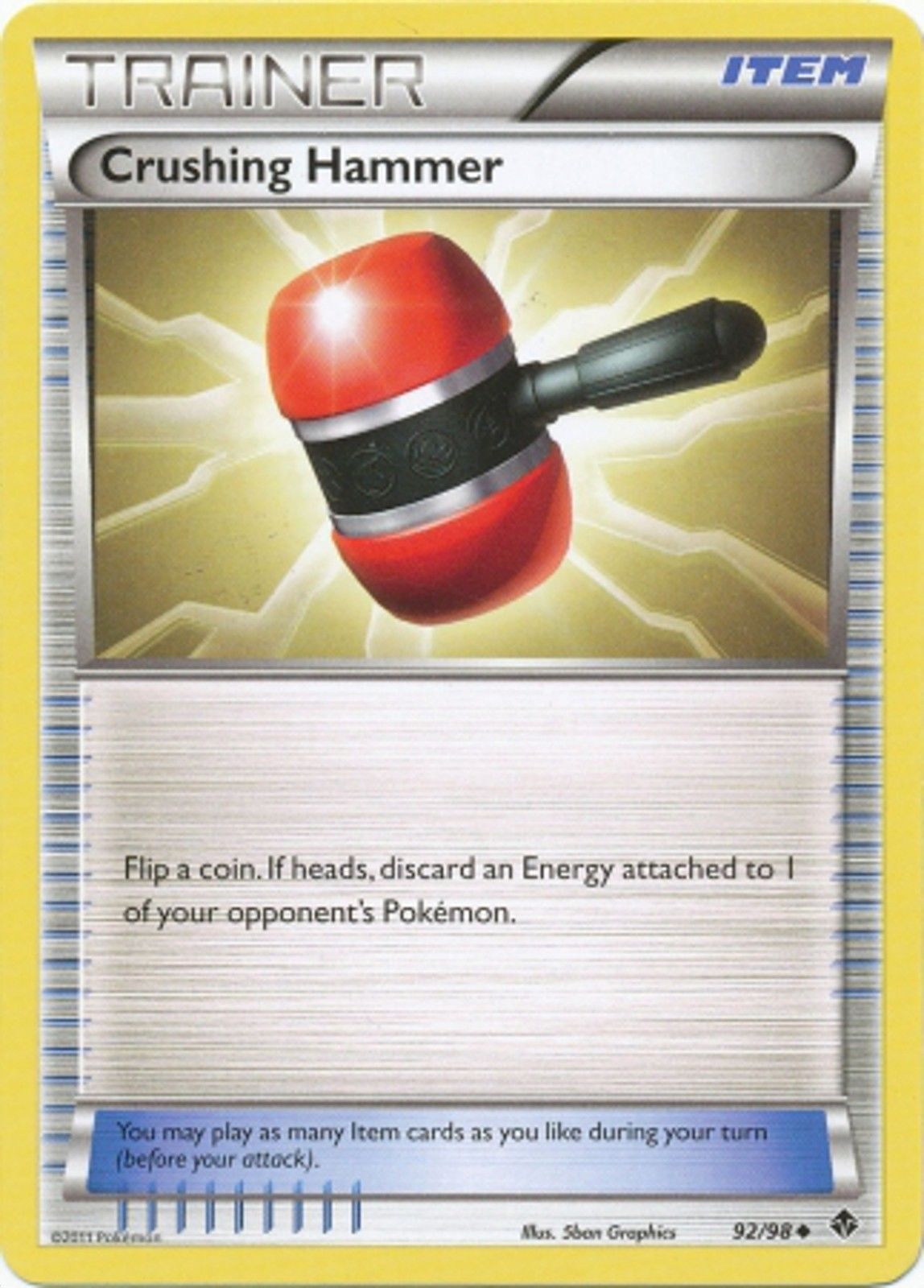 Crushing Hammer 92/98 B&W Emerging Powers Uncommon PERFECT MINT! Pokémon