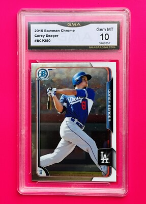Corey Seager 2015 Bowman Chrome Prospects #BCP250 GMA 10 Gem Mint!