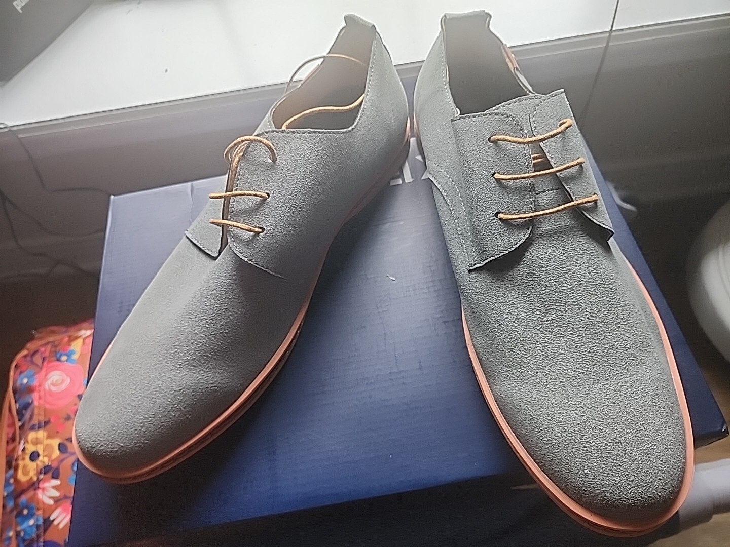 SAOLA Scarpe Oxford Mio Marino uomo scamosciate derby casual eleganti taglia 14 grigio USA