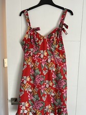 Red Floral Dress - Size 12 - Pretty Little Thing