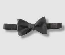  39 Michelsons London Men's Black Solid Adjustable Silk Self Classic Bow Tie