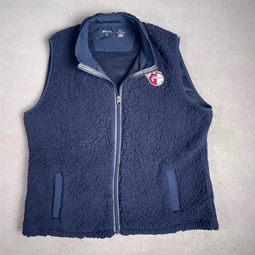 Antigua Fleece Vest Cleveland Guardians MLB Full Zip Sleeveless Jacket 3XL - product listing photo