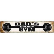 Dads Gym Novelty 3"x12" metal street sign plaque Home Door Garage Wall Decor