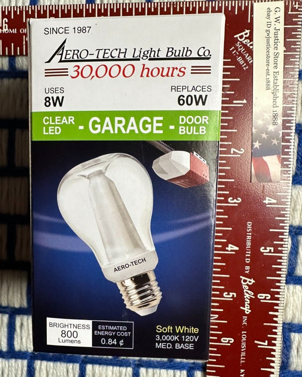 8W A19 LED 60W Light bulb 8 watt = 60 watt soft white 3000K 