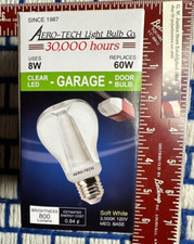 8W A19 LED 60W Light bulb 8 watt = 60 watt soft white 3000K rough service garage