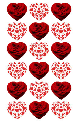 Liebe Herzen x18 Cupcake Topper Essbar Oblate Papier Fee Tortenaufleger Valentinstag