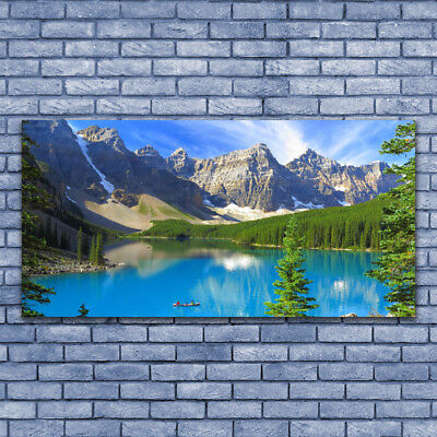 Leinwand-Bilder Wandbild Canvas Kunstdruck 125x50 Wald See Gebirge Landschaft