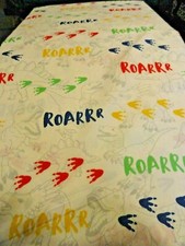FUN whimsical Colorful DINOSAURS gray red blue green yellow 3 pc TWIN SHEET Set