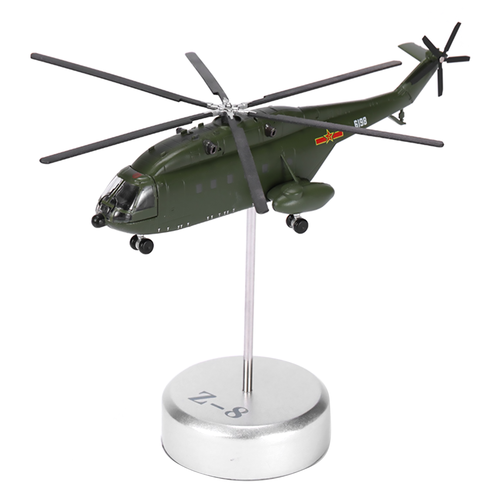1:144 Scale Diecast Model Chinese Armed Z-8 Helicopters Plane Collection Display