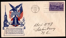 SC# 835 FDC, States Ratify the Constitution, WSE/Clifford cachet, back flap open