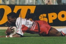 MARTIN OFFIAH HAND SIGNED 6X4 PHOTO WIGAN WARRIORS RUGBY LEAGUE AUTOGRAPH 7