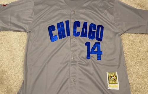 1969 Chicago Cubs ERNIE BANKS Signed Auto M&N THROWBACK JERSEY PSA Photo PROOF - Picture 4 of 6