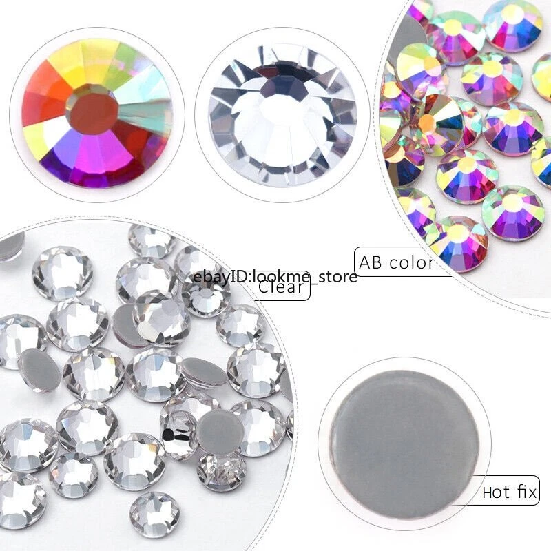 1440pcs 5mm Hotfix Rhinestones Iron on Crystals Flatback Round Gems Glass Stones - Image 3 of 4