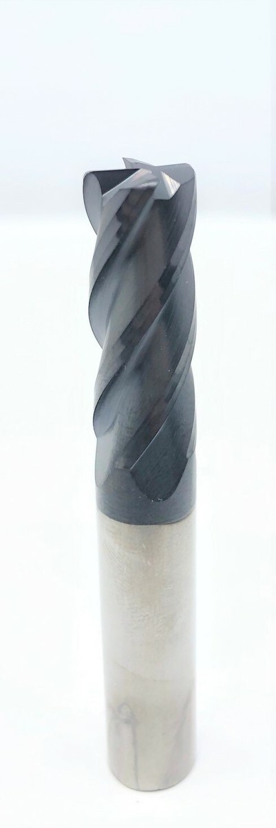 3/8" Solid Carbide End Mill – 4 Flute, .045" Corner Radius, TiAlN Coated – USA Made