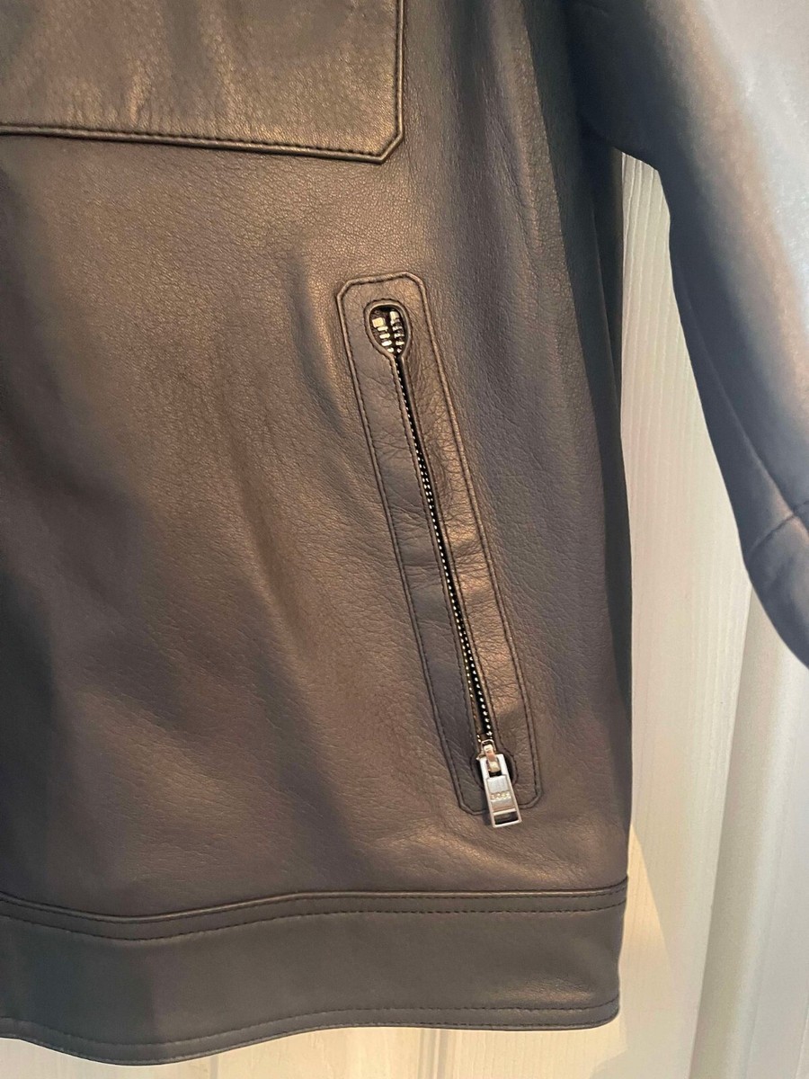 HUGO BOSS Leather 404 Dark Blue Jacket with tags BMB 011 HUGO BOSS Leather 404 Dark Blue Jacket with tags BMB 011