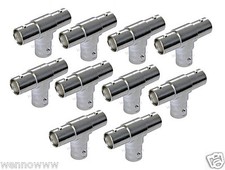 10 Pcs BNC 3 Way Female to Female T Adapter RF Coaxial Connectors