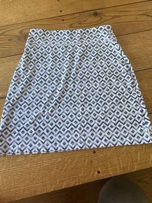 Eddie Bauer Women's Medium 20 Inch Polyblend Blue Patterned Skirt